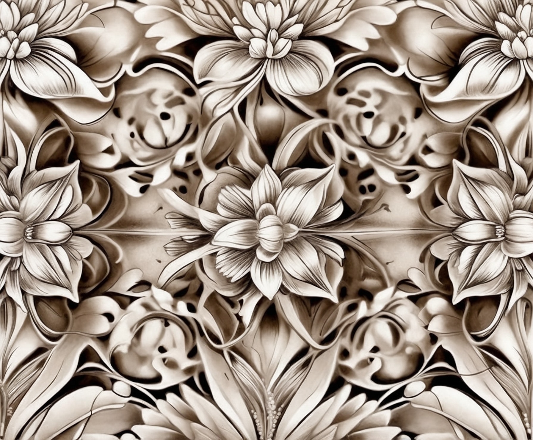 Tatuaje de flor en línea fina, arte detallado.